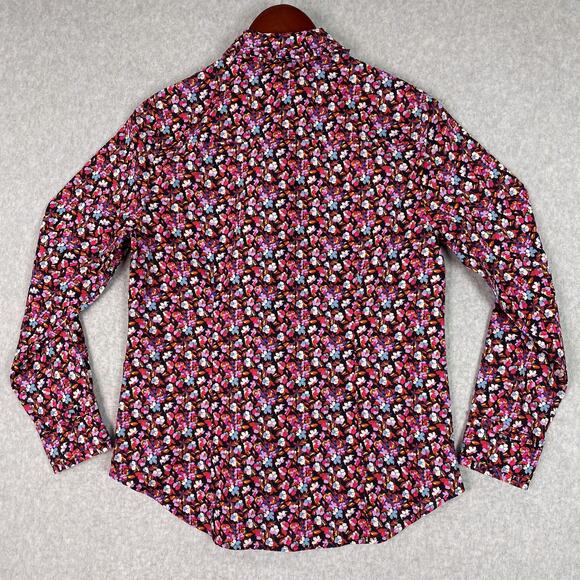 J. Crew Liberty Art Fabrics Sarah Floral Tie Neck Button Front Blouse Size 6 - Picture 5 of 8